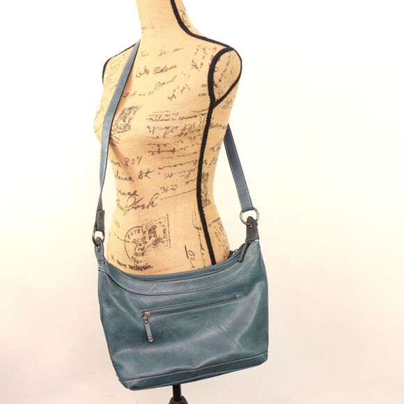 b.o.c. Embossed Botanica Crossbody Bag Teal - Picture 4 of 6